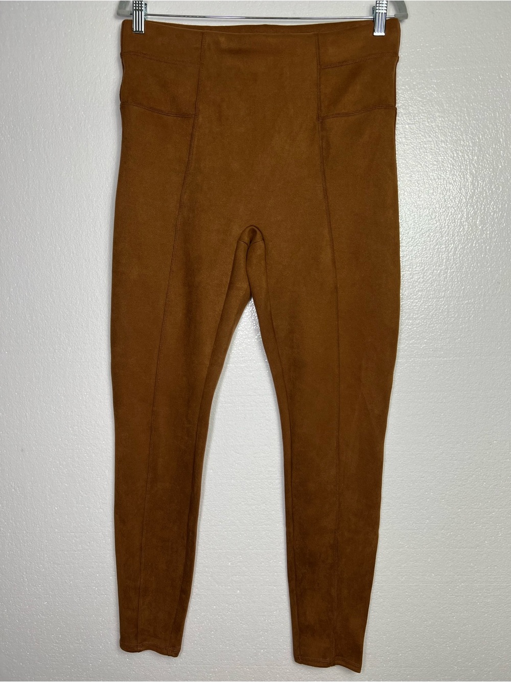 SPANX High Waist Faux Suede Leggings Rich Camel size XL
